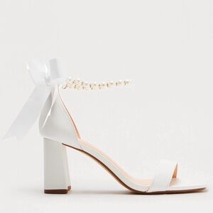 Pearl White Block Heel Sandals